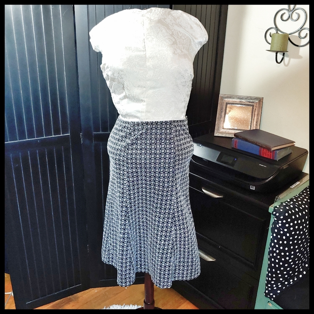 Nine West Black and White Daisy Skirt
